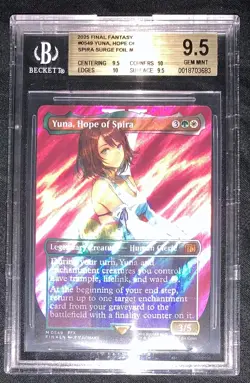 Yuna, Hope of Spira Borderless Surge Foil BGS 9.5 Graded Final Fantasy MTG - Image 1