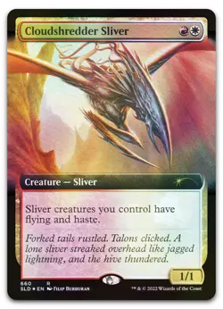 Cloudshredder Sliver (Extended Art) #660 (Foil) NM Secret Lair Drop Magic MTG - Image 1
