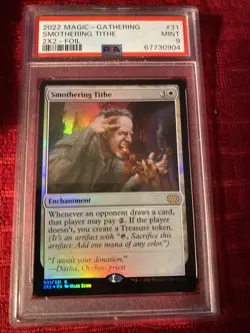 PSA 9 Mint Foil Smothering Tithe - MTG: Double Masters 2022 - Image 1