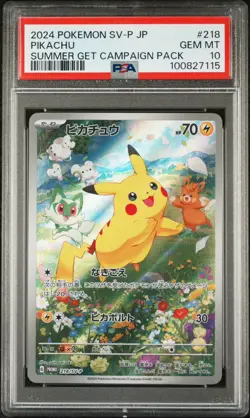 2024 POKEMON JPN SV-P PROMO #218 PIKACHU PSA 10 - Image 1