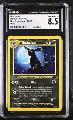 CGC 8.5 Umbreon 2001 Neo Discovery 13/75 Holo Pokemon Card - Image 1
