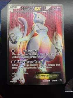 Pokemon Mewtwo EX TCG Full Art Ultra Rare Holo Card XY Breakthrough 158/162 - Image 1