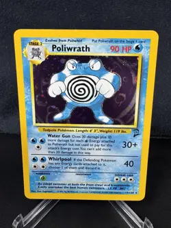 Pokemon TCG Poliwrath Base Set 2 15/130 Holo Unlimited Holo Rare NM - Image 1