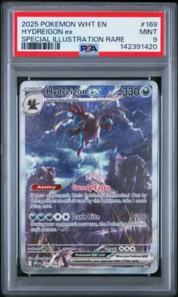 Pokemon Hydreigon ex Sv: White Flare Holo Illustration Rare 169/086 PSA 9 - Image 1