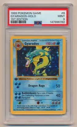 PSA 9 Pokemon Base Set 1st Edition Holo Rare Gyarados 6/102 MINT Condition! - Image 1