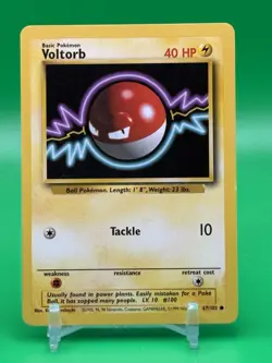 Voltorb 67/102 Base Set Pokemon Card - LP WotC Free Shipping G1 - Image 1