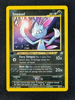 2000 Pokemon SNEASEL #25/111 Neo Genesis 1st Edition Unlimited Rare English - Image 1