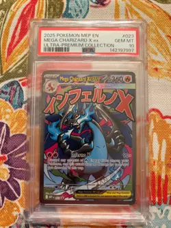 2025 Pokemon Black Star Promo Mega Charizard X EX Ultra Premium Coll PSA 10 #023 - Image 1