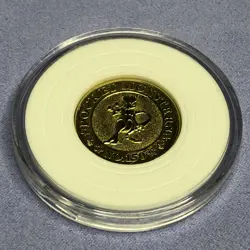 Pokemon 1997 Banpresto Metal Gold Coin - Nintendo - No.150 Mewtwo - #0401 - Image 1