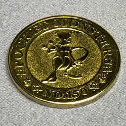 Pokemon 1997 Banpresto Metal Gold Coin - Nintendo - No.150 Mewtwo - #0401 - Image 4