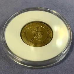 Pokemon 1997 Banpresto Metal Gold Coin - Nintendo - No.150 Mewtwo - #0879 - Image 1