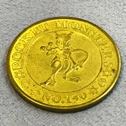 Pokemon 1997 Banpresto Metal Gold Coin - Nintendo - No.150 Mewtwo - #0879 - Image 3