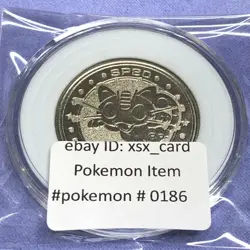 Pokemon Vintage Japanese Meiji Metal Battle Coin Medal - SP80 Meowth - #0186 - Image 1