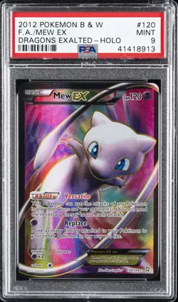 2012 POKEMON B&W DRAGONS EXALTED #120 FULL ART/MEW EX PSA 9 - Image 1