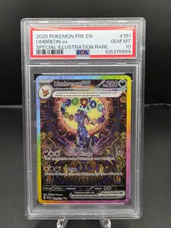 2025 POKEMON PRISMATIC EVOLUTIONS SPECIAL ILLUSTRATION RARE UMBREON EX PSA 10 - Image 1