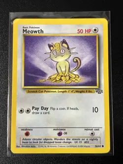 Meowth 56/64 - Jungle Vintage LP Pokemon TCG - Image 1