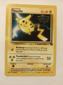 WOTC Black Star Pikachu Gold Lightning Bolt Stamp Movie Promo #4 Pokemon - Image 1