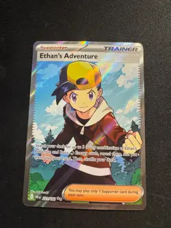 Pokemon TCG Trainer Ethan's Adventure Holo Card 221/182 Ultra Rare - Image 1