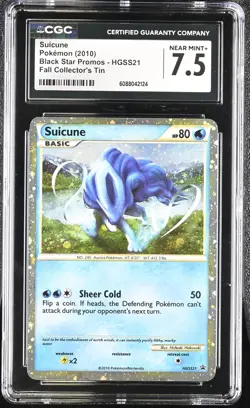 CGC 7.5 Suicune 2010 Black Star Promos HGSS21 Holo Pokemon Card - Image 1
