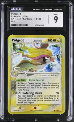CGC 9 MINT Pidgeot 2006 EX Holon Phantoms 14/110 Holo Pokemon Card - Image 1