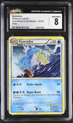 CGC 8 Gyarados 2010 HeartGold & SoulSilver 4/123 Holo Pokemon Card - Image 1