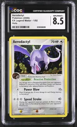 CGC 8.5 Aerodactyl 2006 EX Legend Maker 1/92 Holo Pokemon Card - Image 1