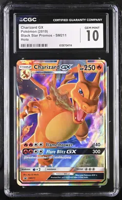 CGC 10 GEM MINT Charizard GX 2019 Black Star Promos SM211 Holo Pokemon Card - Image 1