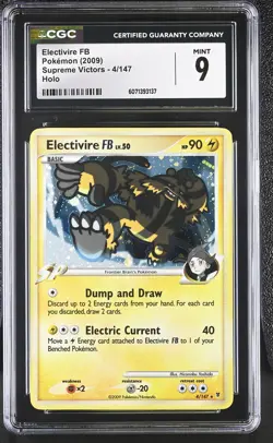 CGC 9 MINT Electivire FB 2009 Supreme Victors 4/147 Holo Pokemon Card - Image 1