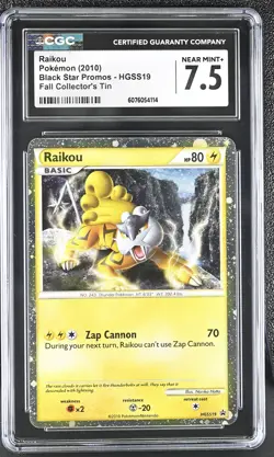 CGC 7.5 Raikou 2010 Black Star Promos HGSS19 Holo Pokemon Card - Image 1