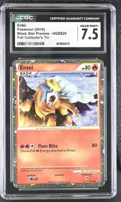 CGC 7.5 Entei 2010 Black Star Promos HGSS20 Holo Pokemon Card - Image 1