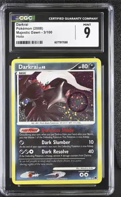 CGC 9 MINT Darkrai 2008 Majestic Dawn 3/100 Holo Pokemon Card - Image 1