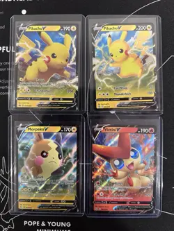 Pokemon TCG Sword & Shield V Foil Card Lot - Pikachu, Mewtwo, Zacian, 25 Cards - Image 4