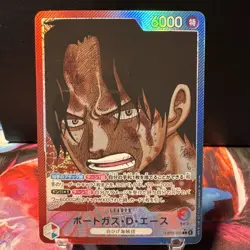 ONE PIECE Card Portgas D Ace L Alt Art OP13-002 Carrying on His Will JP - Image 1