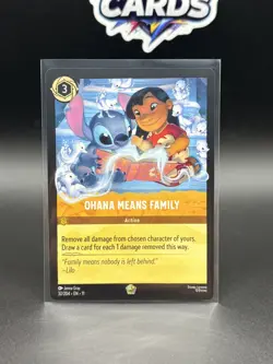 Disney Lorcana Ohana Means Family Action Card Stitch & Lilo 32/204 Regular - Image 1
