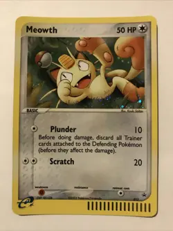 Meowth 013 Holo Rare Nintendo Black Star Promo Pokemon Card - Image 1
