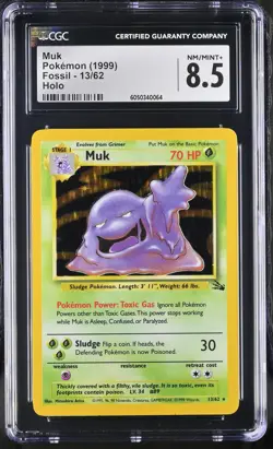 CGC 8.5 Muk 1999 Fossil 13/62 Holo Pokemon Card - Image 1