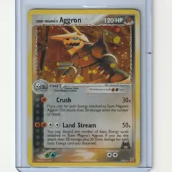 Team Magma's Aggron Pokemon Card Rare Holo ex Team Magma vs Team Aqua 7/95 - Image 1