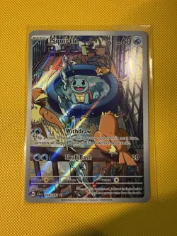 Pokemon TCG Squirtle Stellar Crown Illustration Card 148/142 Near Mint Condition - Image 1