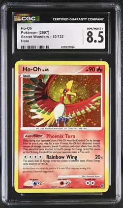 CGC 8.5 Ho-Oh 2007 Secret Wonders 10/132 Holo Pokemon Card - Image 1
