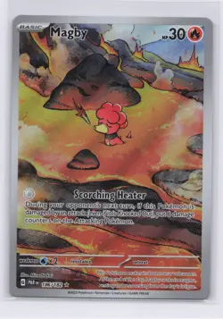 Pokemon Magby SV04 Paradox Rift 186/182 Illustration Rare Full Art Holo Card NM - Image 1