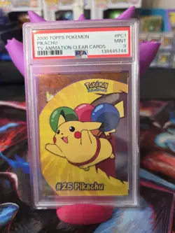 Pokemon Pikachu TV Animation Clear Cards 2000 Topps PSA 9 - Image 1