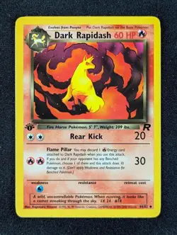 2000 Pokemon DARK RAPIDASH #44/82 Team Rocket 1st Edition Unlimited Uncommon ENG - Image 1