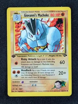 2000 Pokemon GIOVANNI'S MACHOKE #42/132 Gym Challenge 1st Edition Uncommon ENG - Image 1