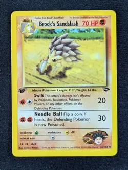 2000 Pokemon BROCK'S SANDSLASH #36/132 Gym Challenge 1st Edition Uncommon ENG - Image 1