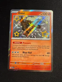 POKEMON PALDEAN FATES SHINY RARE ENTEI 112/091 - Image 1