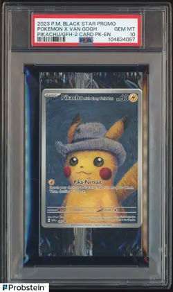Pokemon Pikachu with Grey Felt Hat Van Gogh #085 Graded Sealed Promo PSA 10 - Image 1