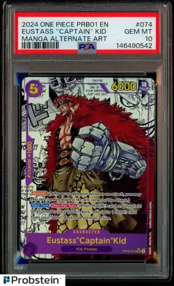 2024 Pokemon PRB01 EN #074 Eustass Captain Kid Manga Alternate Art PSA 10 - Image 1