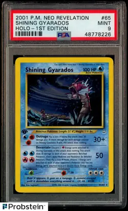 2001 Pokemon Neo Revelation 1st Edition #65 Shining Gyarados - Holo PSA 9 MINT - Image 1