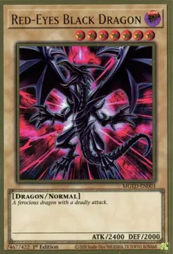 1x Red-Eyes Black Dragon | MGED-EN003 | PGR | 1st Ed | NM | YuGiOh - Image 1