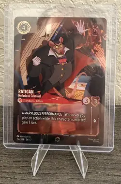 Disney Lorcana TCG Ratigan-Nefarious Criminal Holo Foil Enchanted 216/204 - Image 1